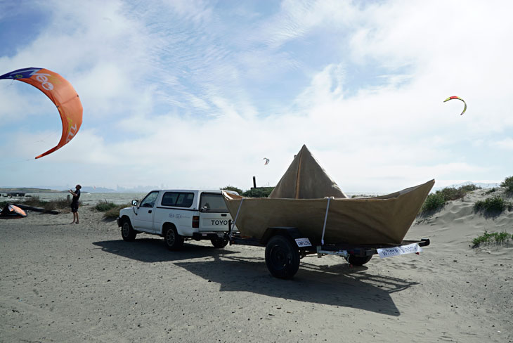 Boat with Truck at Albany Beach near San Francisco