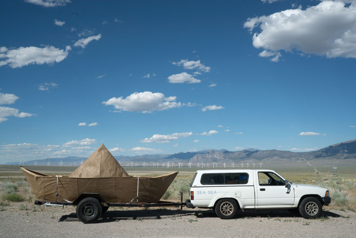 Boat crossing Nevada