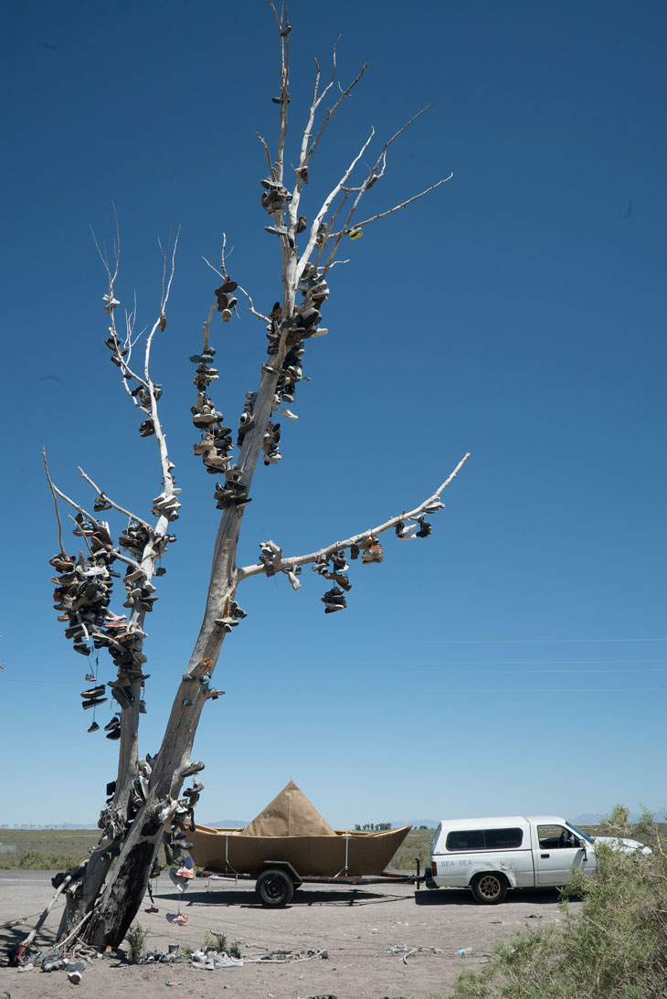 Boat with shoe tree in Utah