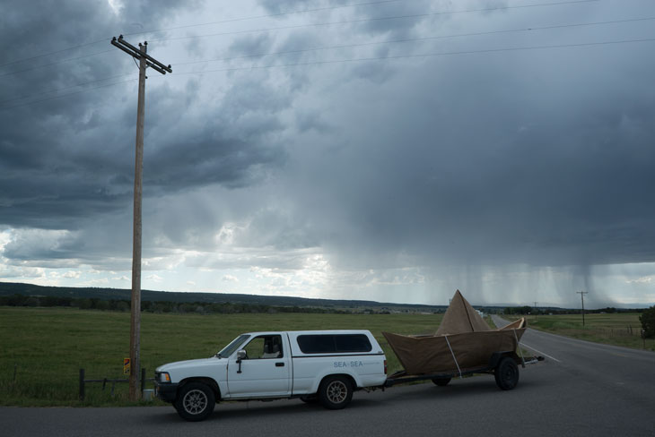 Boat with Colorado rain storm