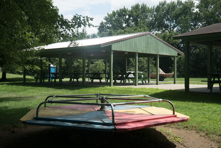 Boat in town park, Ohio