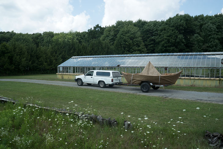 Boat with greenhouse in western Pennsylvania