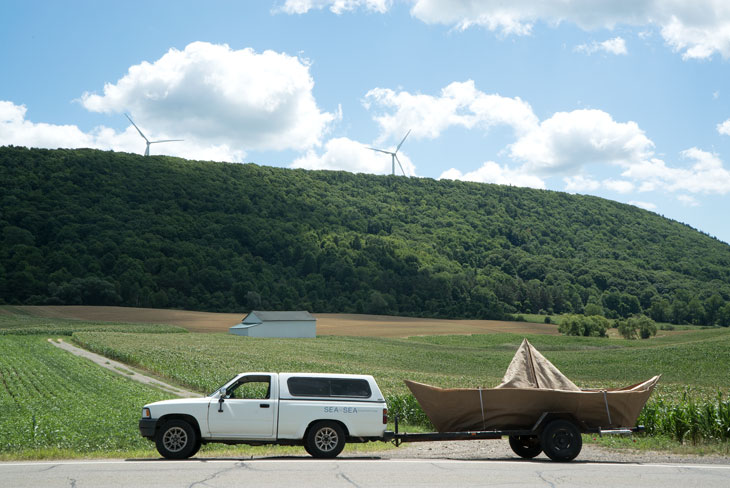 Boat in farmlands of western New York