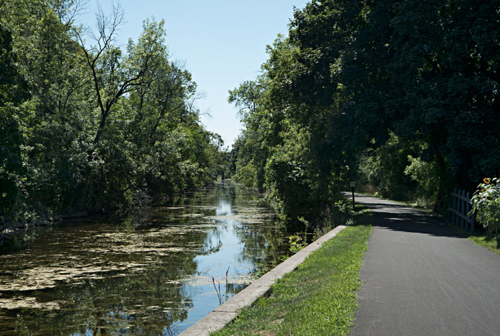 Boat by Erie Canal in New York