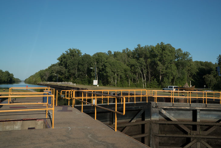 Boat by Erie Canal Lock 21 in New York